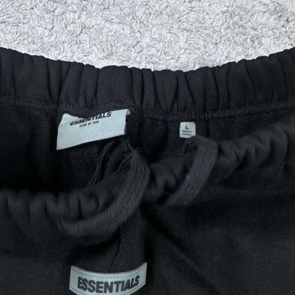 Essentials Fear of God Black Cotton Logo Shorts Men’s Large - Picture 5 of 7